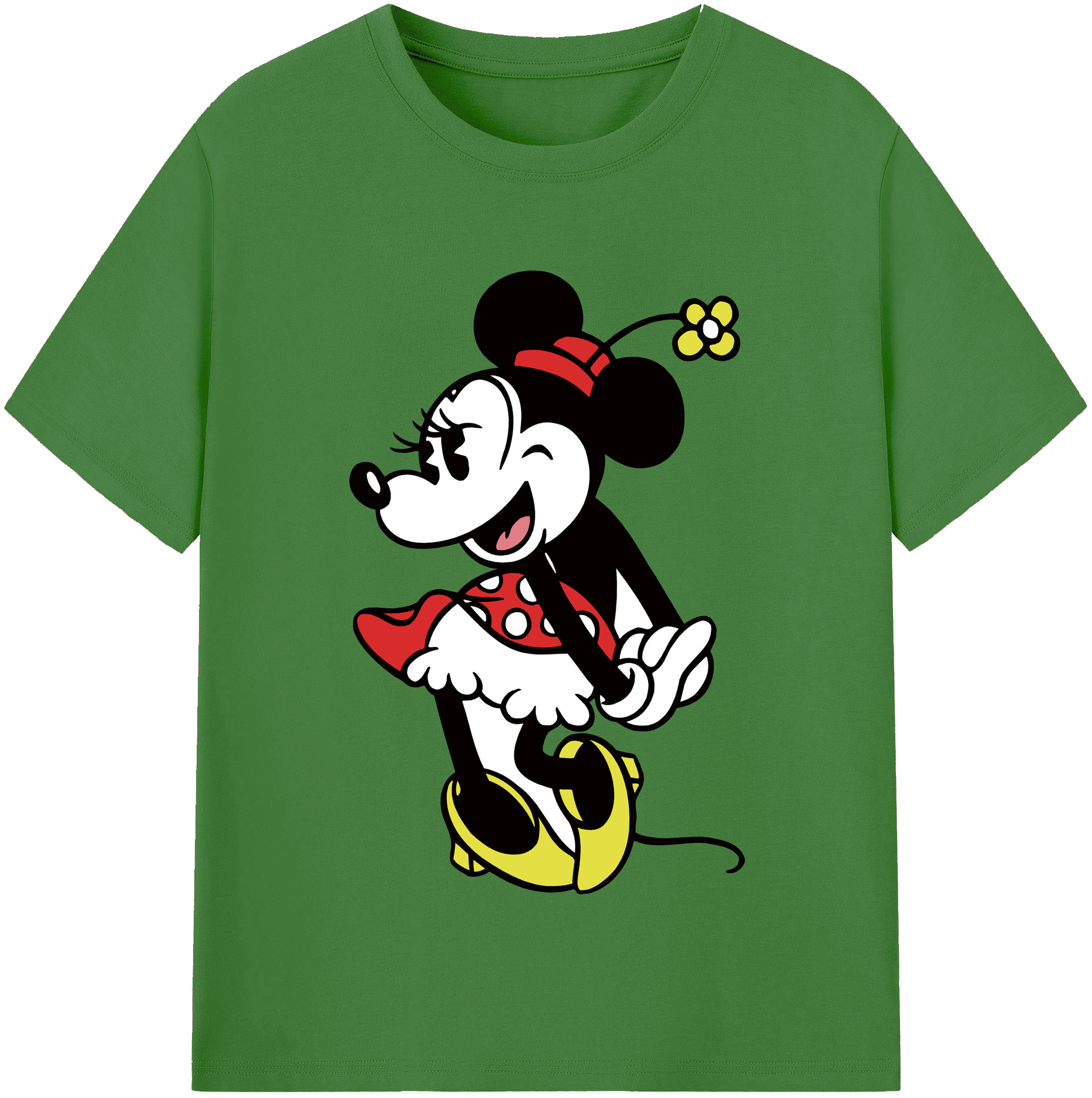 （画像用） ミッキーマウス Mickey Mouse レディースカジュアルプリントTシャツ（綿100％）